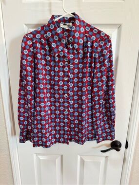 Rothschild Red and Blue Geometric Button-Down Shirt